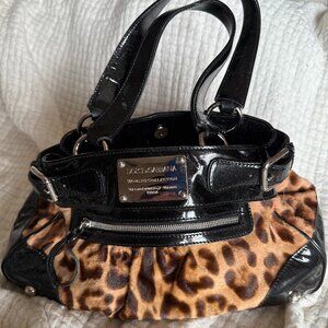 Dolce & Gabbana Miss Silky Black Patent and Ponyhair Shoulder Bag